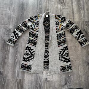 NORTHERN ANGEL Womens Southwestern Aztec Open Cardigan Knit Sweater Size Small